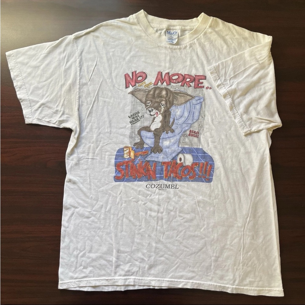 Vintage Comic Funny Cancún Mexico Chihuahua T-Shirt "No More Tacos" Mens Size XL